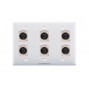 Placa Tapa 6 puertos XLR Canon soldables en ABS